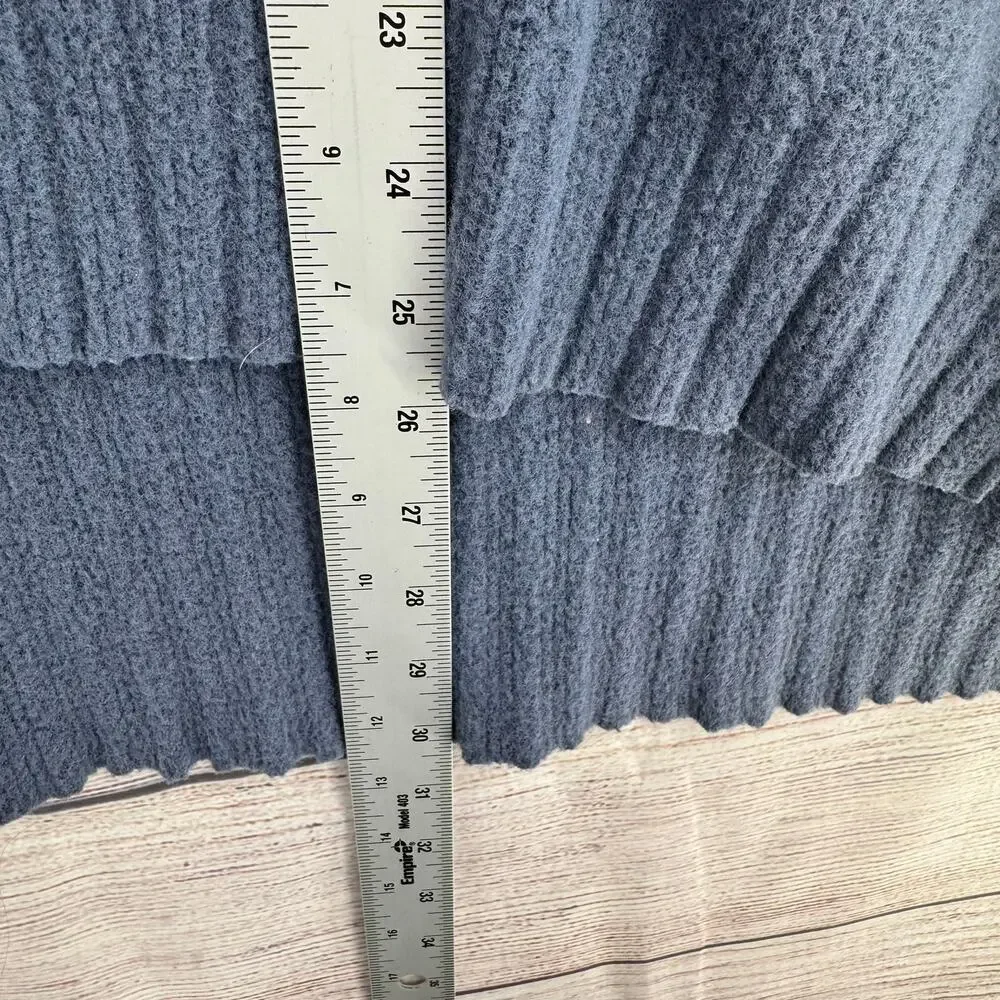 Free People High Low Boxy Oversized Sweater Womens Small Blue Rough Seam - Picture 12 of 12